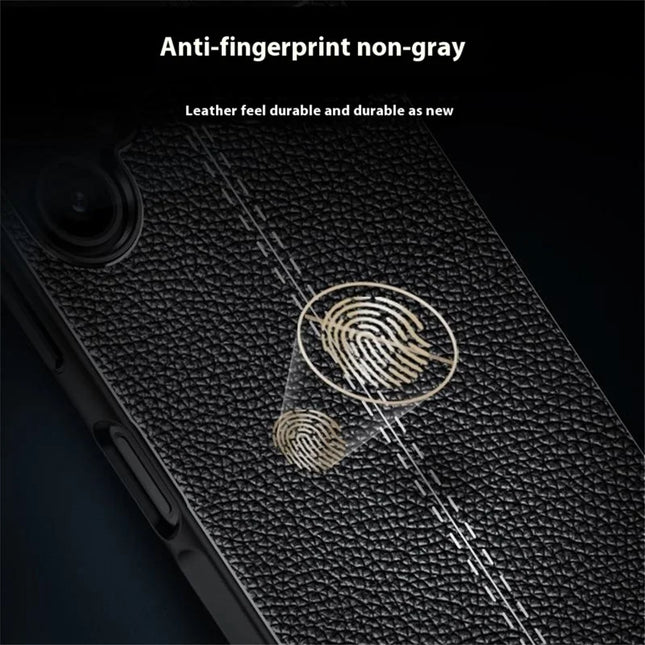 For Samsung Galaxy A06 Case Litchi Texture TPU Flexible Phone Cover, Black
