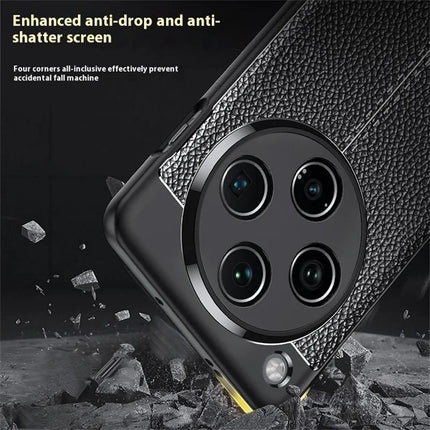 For Oppo Find X8 Pro 5G Case Litchi Texture TPU Flexible Phone Cover, Black