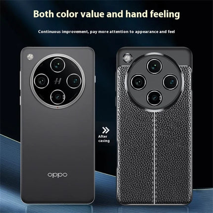 For Oppo Find X8 5G Case Litchi Texture TPU Flexible Phone Cover, Black