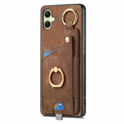 For Samsung Galaxy A06 Case Card Slots Leather+TPU Phone Cover with Ring Buckle