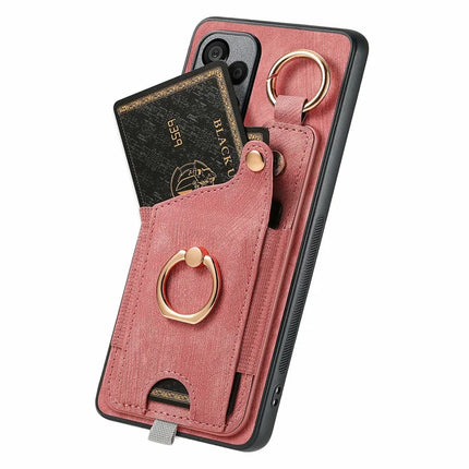 For Samsung Galaxy A06 Case Card Slots Leather+TPU Phone Cover with Ring Buckle