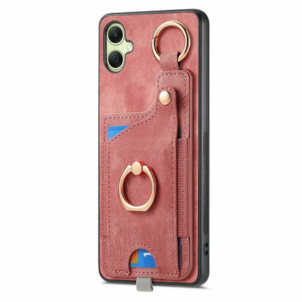 For Samsung Galaxy A06 Case Card Slots Leather+TPU Phone Cover with Ring Buckle
