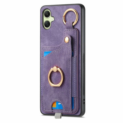 For Samsung Galaxy A06 Case Card Slots Leather+TPU Phone Cover with Ring Buckle