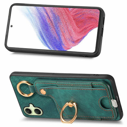 For Samsung Galaxy A06 Case Card Slots Leather+TPU Phone Cover with Ring Buckle