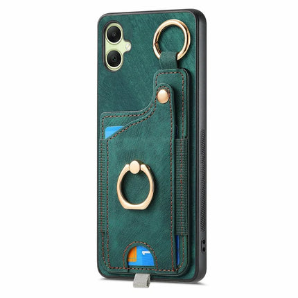 For Samsung Galaxy A06 Case Card Slots Leather+TPU Phone Cover with Ring Buckle
