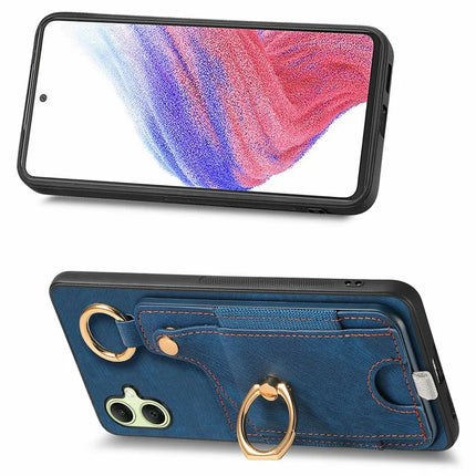 For Samsung Galaxy A06 Case Card Slots Leather+TPU Phone Cover with Ring Buckle