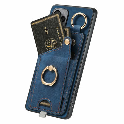 For Samsung Galaxy A06 Case Card Slots Leather+TPU Phone Cover with Ring Buckle