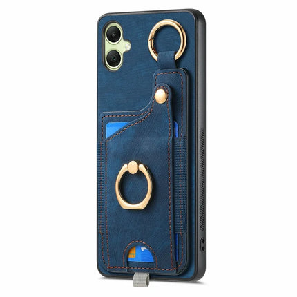 For Samsung Galaxy A06 Case Card Slots Leather+TPU Phone Cover with Ring Buckle