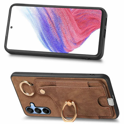 For Samsung Galaxy A16 4G / 5G Case Card Slots Leather+TPU Phone Cover with Ring Buckle