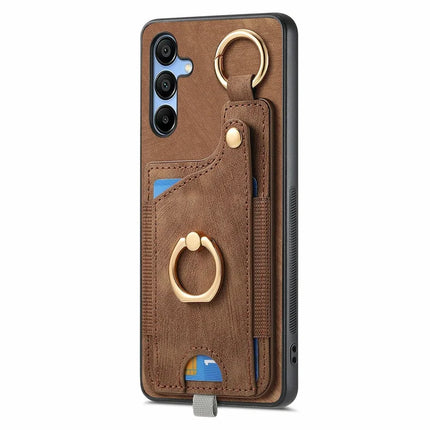 For Samsung Galaxy A16 4G / 5G Case Card Slots Leather+TPU Phone Cover with Ring Buckle