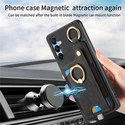 For Samsung Galaxy A16 4G / 5G Case Card Slots Leather+TPU Phone Cover with Ring Buckle