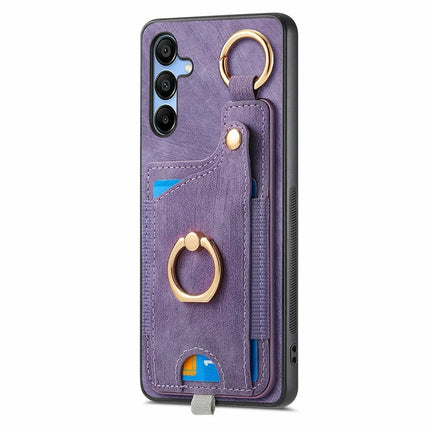 For Samsung Galaxy A16 4G / 5G Case Card Slots Leather+TPU Phone Cover with Ring Buckle