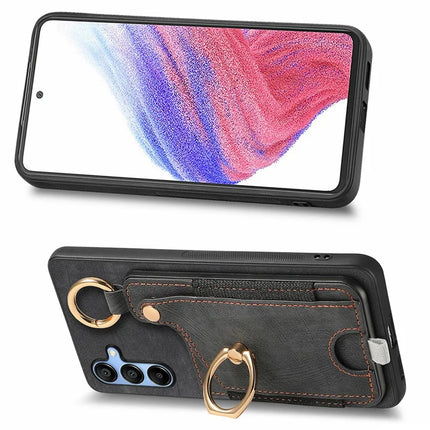 For Samsung Galaxy A16 4G / 5G Case Card Slots Leather+TPU Phone Cover with Ring Buckle
