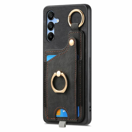 For Samsung Galaxy A16 4G / 5G Case Card Slots Leather+TPU Phone Cover with Ring Buckle