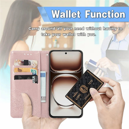 For Oppo A3x 5G Wallet Case Mandala Flower Leather Phone Cover Stand View