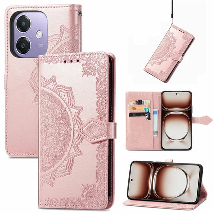 For Oppo A3x 5G Wallet Case Mandala Flower Leather Phone Cover Stand View