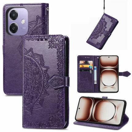 For Oppo A3x 5G Wallet Case Mandala Flower Leather Phone Cover Stand View