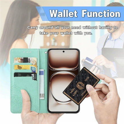 For Oppo A3x 5G Wallet Case Mandala Flower Leather Phone Cover Stand View