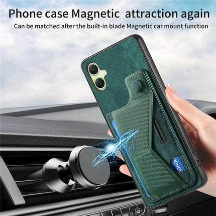 For Samsung Galaxy A06 Case Retro Leather Back Cover Card Slot Side Kickstand