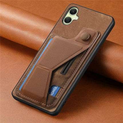 For Samsung Galaxy A06 Case Retro Leather Back Cover Card Slot Side Kickstand