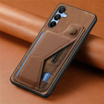 For Samsung Galaxy A16 4G / 5G Case Retro Leather Back Cover Card Slot Side Kickstand