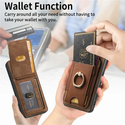 For Samsung Galaxy A16 4G / 5G Case with Detachable Card Holder Kickstand Leather Back Cover