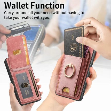 For Samsung Galaxy A06 Case with Detachable Card Holder Kickstand Leather Back Cover