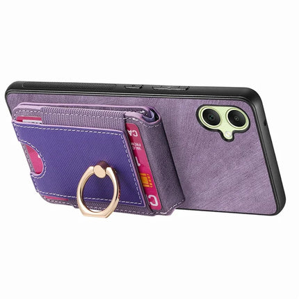 For Samsung Galaxy A06 Case with Detachable Card Holder Kickstand Leather Back Cover