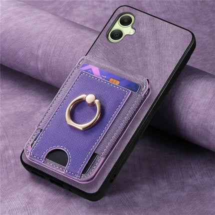 For Samsung Galaxy A06 Case with Detachable Card Holder Kickstand Leather Back Cover