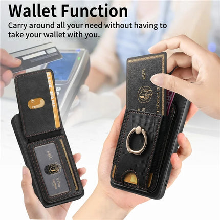 For Samsung Galaxy A06 Case with Detachable Card Holder Kickstand Leather Back Cover