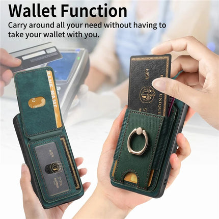 For Samsung Galaxy A06 Case with Detachable Card Holder Kickstand Leather Back Cover