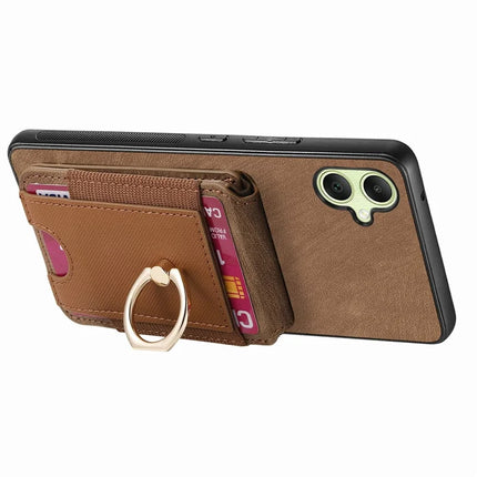 For Samsung Galaxy A06 Case with Detachable Card Holder Kickstand Leather Back Cover