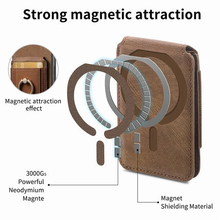 For Samsung Galaxy A06 Case with Detachable Card Holder Kickstand Leather Back Cover