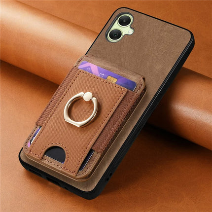 For Samsung Galaxy A06 Case with Detachable Card Holder Kickstand Leather Back Cover