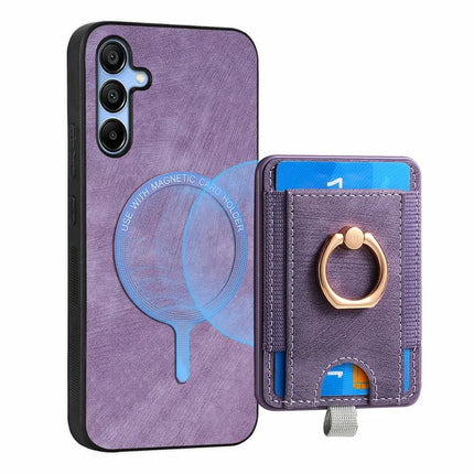 For Samsung Galaxy A16 4G / 5G Magnetic Case Card Holder Ring Kickstand PU Leather Phone Back Cover