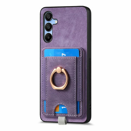 For Samsung Galaxy A16 4G / 5G Magnetic Case Card Holder Ring Kickstand PU Leather Phone Back Cover