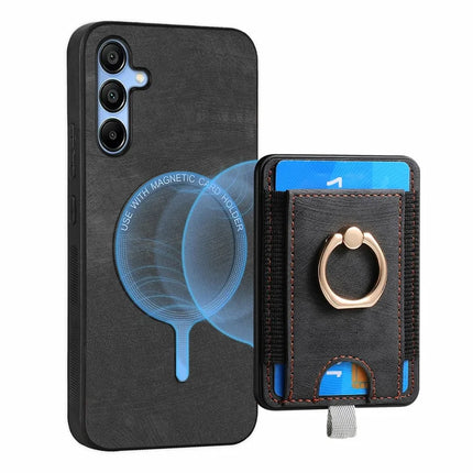 For Samsung Galaxy A16 4G / 5G Magnetic Case Card Holder Ring Kickstand PU Leather Phone Back Cover