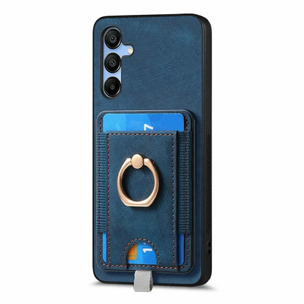 For Samsung Galaxy A16 4G / 5G Magnetic Case Card Holder Ring Kickstand PU Leather Phone Back Cover