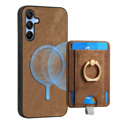 For Samsung Galaxy A16 4G / 5G Magnetic Case Card Holder Ring Kickstand PU Leather Phone Back Cover