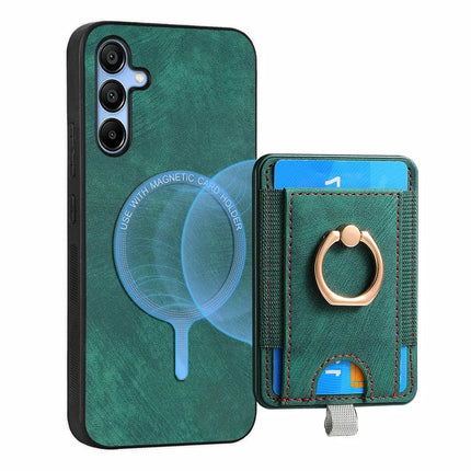 For Samsung Galaxy A16 4G / 5G Magnetic Case Card Holder Ring Kickstand PU Leather Phone Back Cover