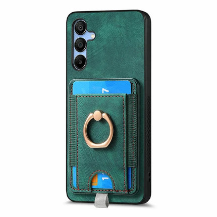 For Samsung Galaxy A16 4G / 5G Magnetic Case Card Holder Ring Kickstand PU Leather Phone Back Cover