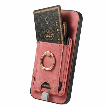 For Samsung Galaxy A16 4G / 5G Magnetic Case Card Holder Ring Kickstand PU Leather Phone Back Cover