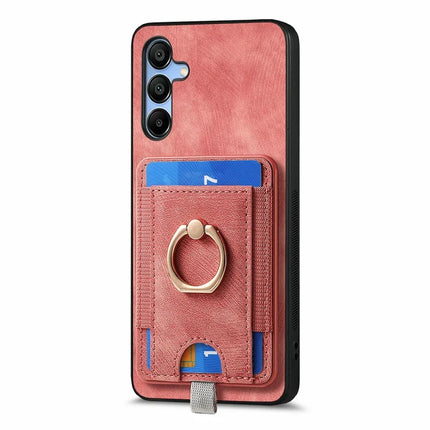 For Samsung Galaxy A16 4G / 5G Magnetic Case Card Holder Ring Kickstand PU Leather Phone Back Cover