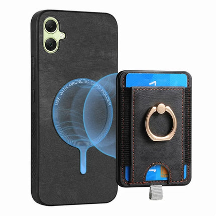 For Samsung Galaxy A06 Magnetic Case Card Holder Ring Kickstand PU Leather Phone Back Cover
