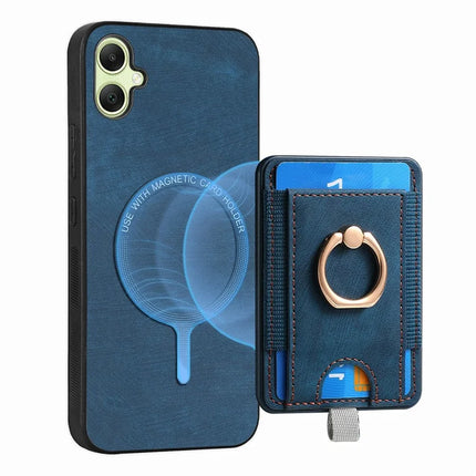 For Samsung Galaxy A06 Magnetic Case Card Holder Ring Kickstand PU Leather Phone Back Cover