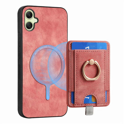 For Samsung Galaxy A06 Magnetic Case Card Holder Ring Kickstand PU Leather Phone Back Cover