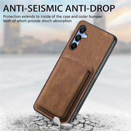 For Samsung Galaxy A16 4G / 5G Case Leather+TPU Retro Phone Cover with Detachable Card Slot