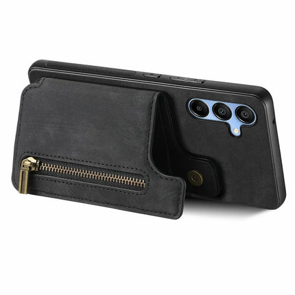 For Samsung Galaxy A16 4G / 5G Case with Card Holder Retro Leather+TPU Zipper Phone Cover