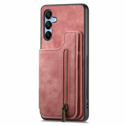 For Samsung Galaxy A16 4G / 5G Case with Card Holder Retro Leather+TPU Zipper Phone Cover