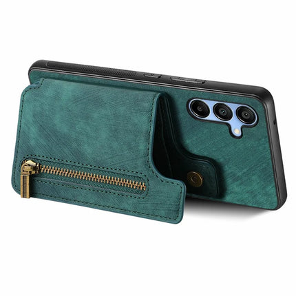 For Samsung Galaxy A16 4G / 5G Case with Card Holder Retro Leather+TPU Zipper Phone Cover